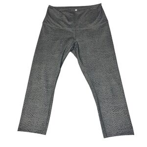 Lululemon Wunder Under Crop High Rise Capri Leggings Grey/Black Animal Print *8